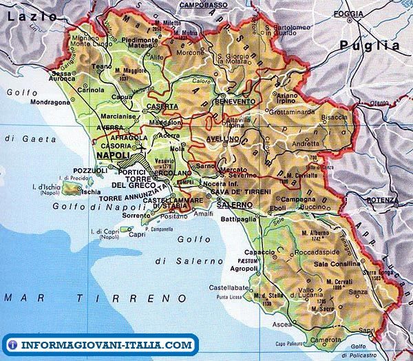 Cartina della Campania